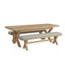 Wellington Oak Cross Leg Bench (Excludes Cushion)