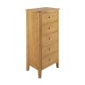 Dorset Oak 5 Drawer Tallboy