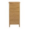 Dorset Oak 5 Drawer Tallboy