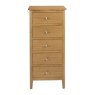 Dorset Oak 5 Drawer Tallboy