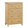 Portland Oak 2 Over 3 Chest of Drawers