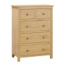 Portland Oak 2 Over 3 Chest of Drawers