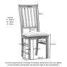 Portland Oak Slatted Chair with Fabric Seat