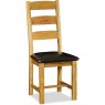 Countryside Ladderback Chair with Faux Leather Seat - Home assembly needed if collected