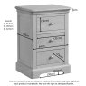 Lugano Oak 3 Drawer Bedside