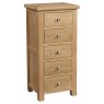 Bristol Oak 5 Drawer Wellington Chest