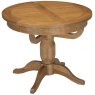 Bristol Rustic Oak Round Extending Pedestal Dining Table 100-135cm