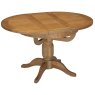 Bristol Rustic Oak Round Extending Pedestal Dining Table 100-135cm