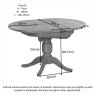 Bristol Rustic Oak Round Extending Pedestal Dining Table 100-135cm