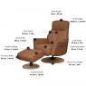 Sorrento Swivel Recliner Chair - New Grey